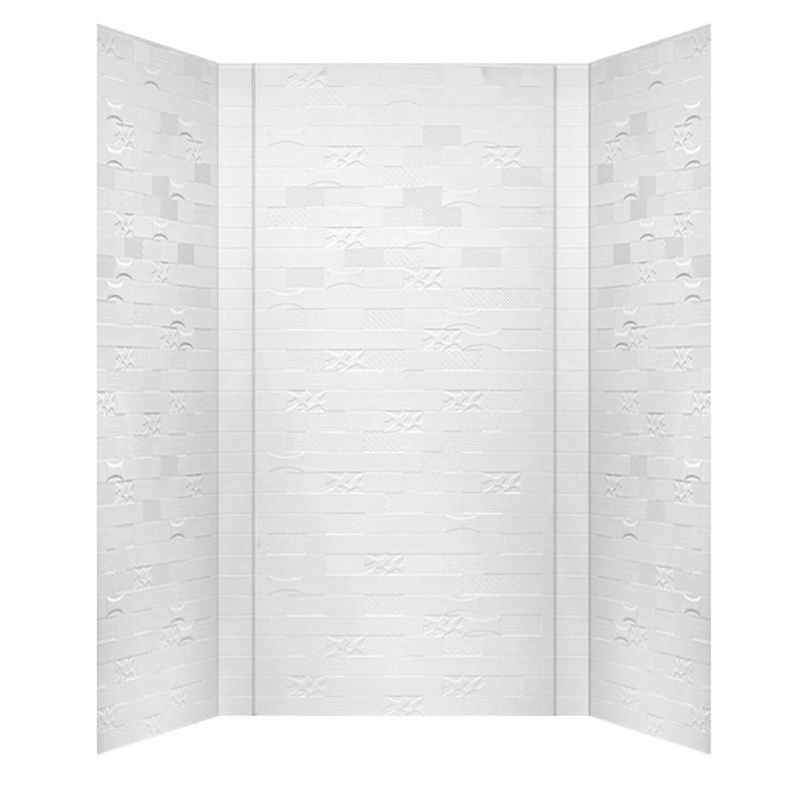 Versa Tile 60" L x 42" W x 96" H PVC Glue-up Tub and Shower Wall Panels Surround in Gloss White (96 Sq.ft) - 1 Piece