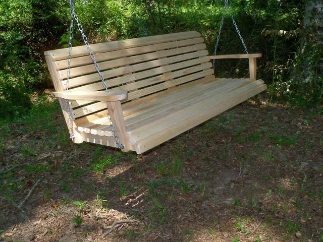 La Swings Inc 5ft Cypress Classic Porch Swing, LC Dark Walnut