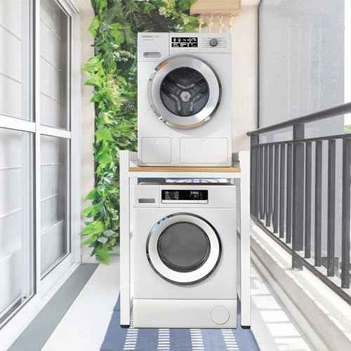 Portable Laundry Room Washer And Dryer Rack, Space-saving Stacking Kit Adjustable Stand Bathroom Washer Tumble Dryer Shelf Stacker, Commercial Home Dishwasher Storage Shelf