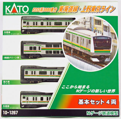 Kato 10-1267 E233-3000 Tokaido Line Ueno-Tokyo Basic Set (4 Cars) N Scale