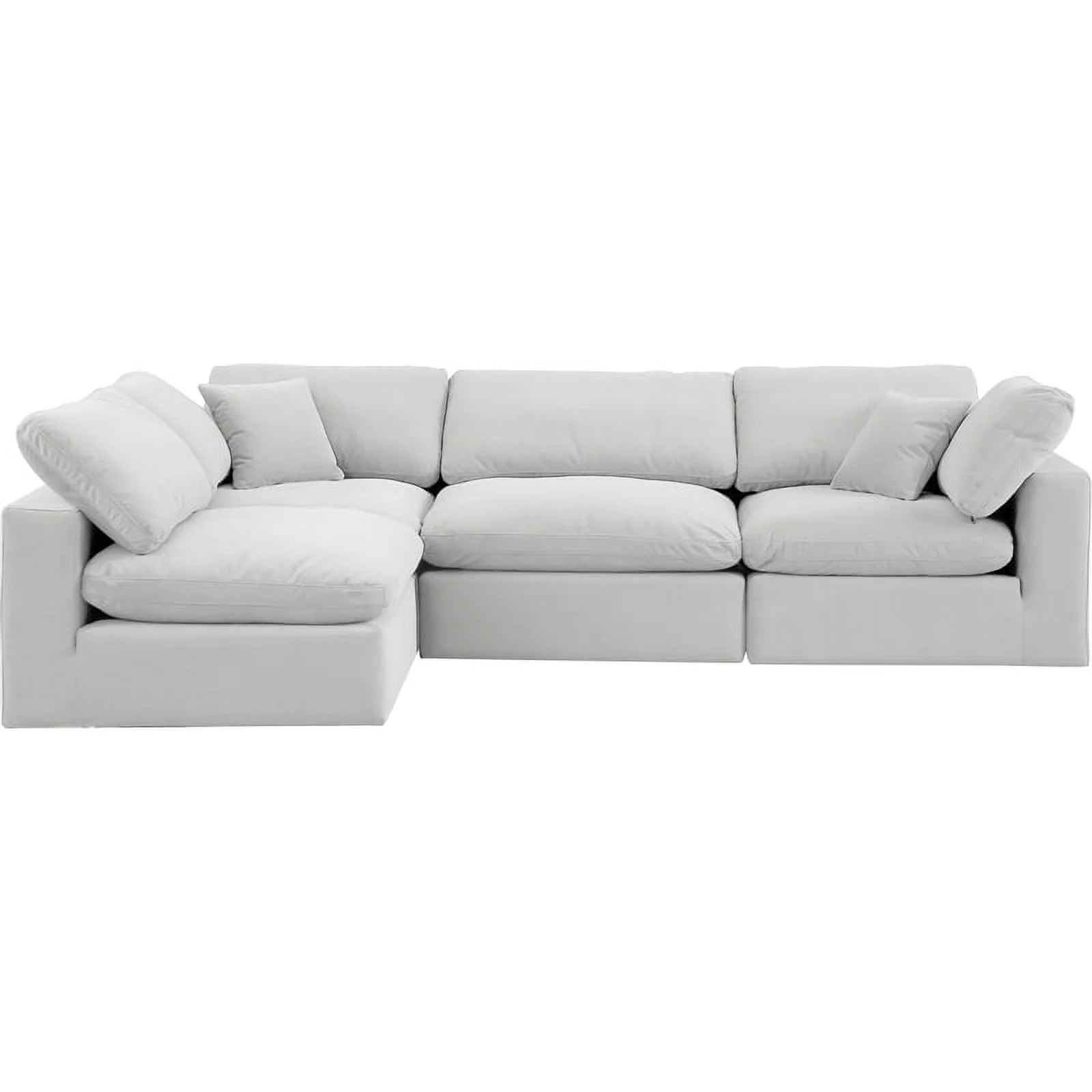 Meridian Furniture Comfy Cream Velvet Modular Sectional