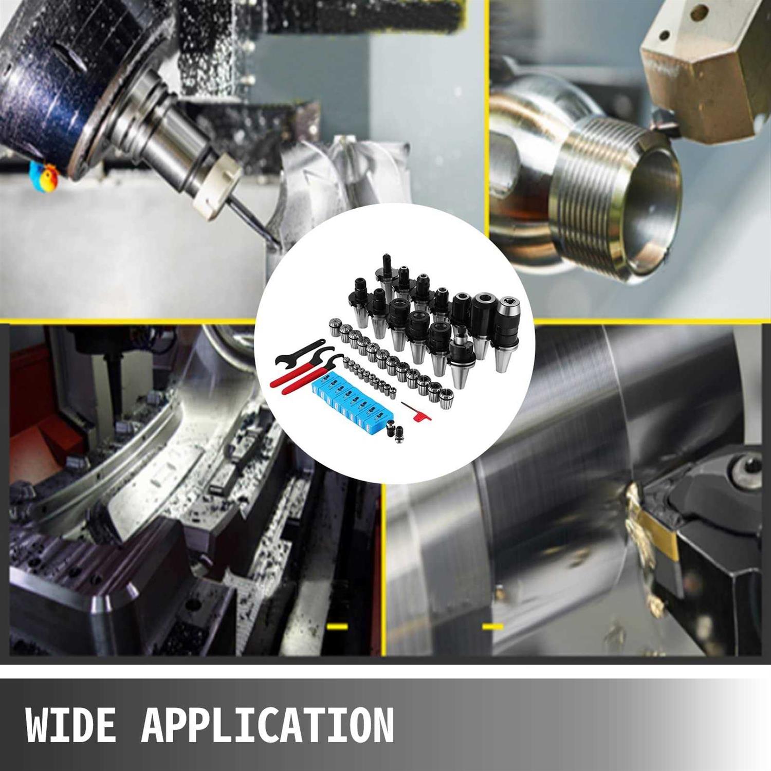 VEVOR Collet Set CAT40 ER32 CAT40 ER16 Spring Steel Collet Chuck Tooling Package for Milling Machine - Shop Hardware Tools Online Store
