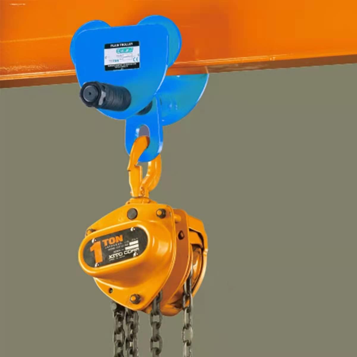 Manual Trolleys-Heavy Duty 2200LBS Capacity，Push Beam Trolley，2.1-6 in Adjustable Flange，Crane Lift Du Garage Hoist for Straight Curved I Beam Pack of 2