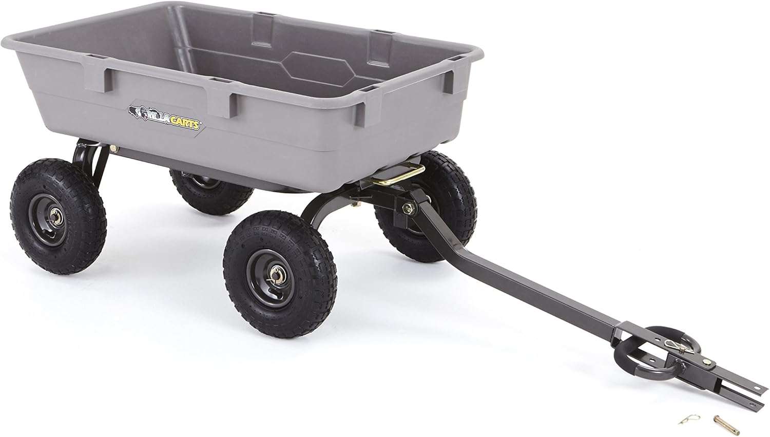 Gorilla Carts Poly Garden Dump Cart with Steel Frame and 10" Pneumatic Tires,800-lbs. Capacity, Gray