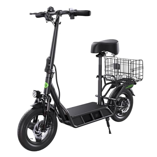 isinwheel Electric Scooter Adults, 21/38 MPH Top Speed & 28/43 Miles Range, 14/16'' Fat Tire Scooter for Adult with Turn Signals & Mood Lights, APP, 1200W Powerful Motor Electric Scooter with Seat