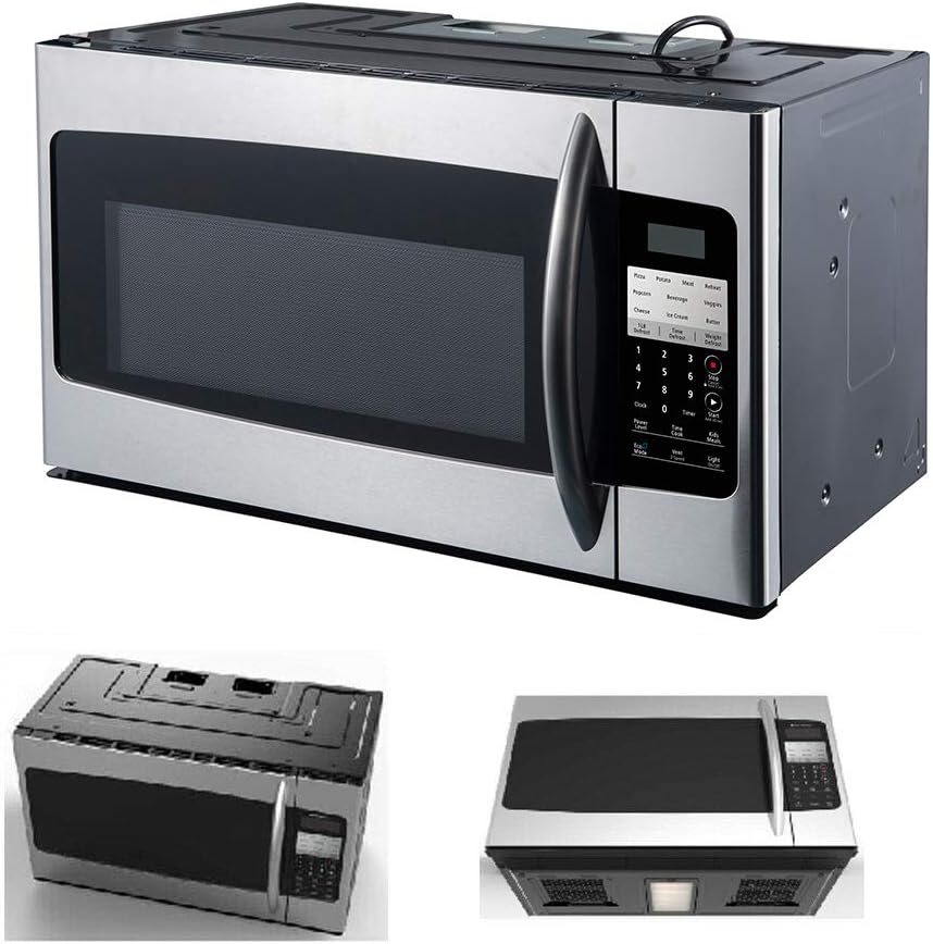 Smad 1.6 Cu. Ft. Over the Range Microwave 30 Inch with Vent, 1000 Watts Rangetop Microwave with 300 CFM, ECO Mode, LED Lighting and Child Lock, Stainless Steel