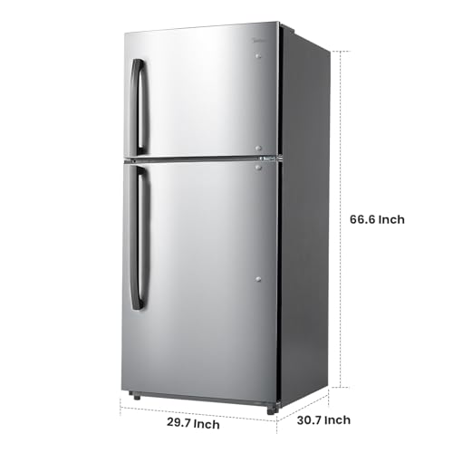Midea Full Size Refrigerator Freezer,Adjustable Electrical Thermostat Control Refrigerator