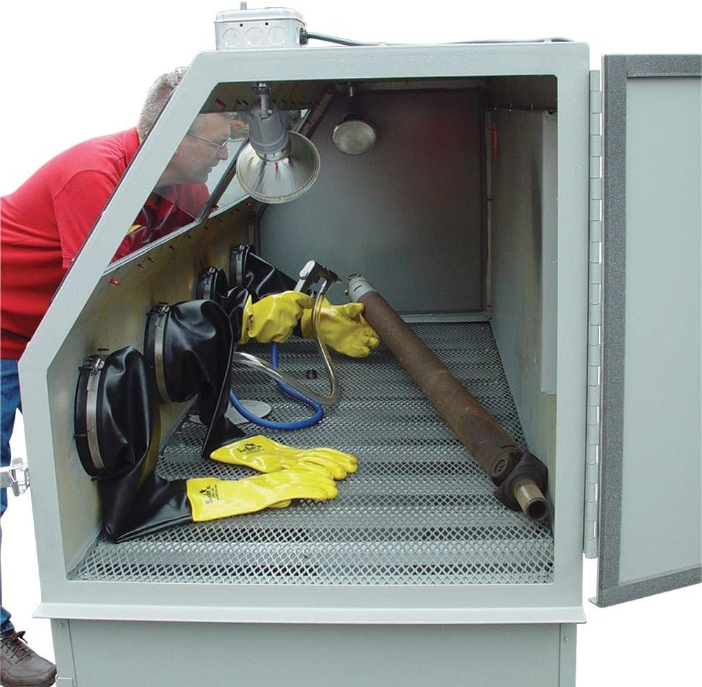 Skat Blast TP Tools USA 2872 Sandblast Sandblasting Cabinet with HEPA Vacuum, 72" W x 28" D x 28" H Work Area, Made in USA
