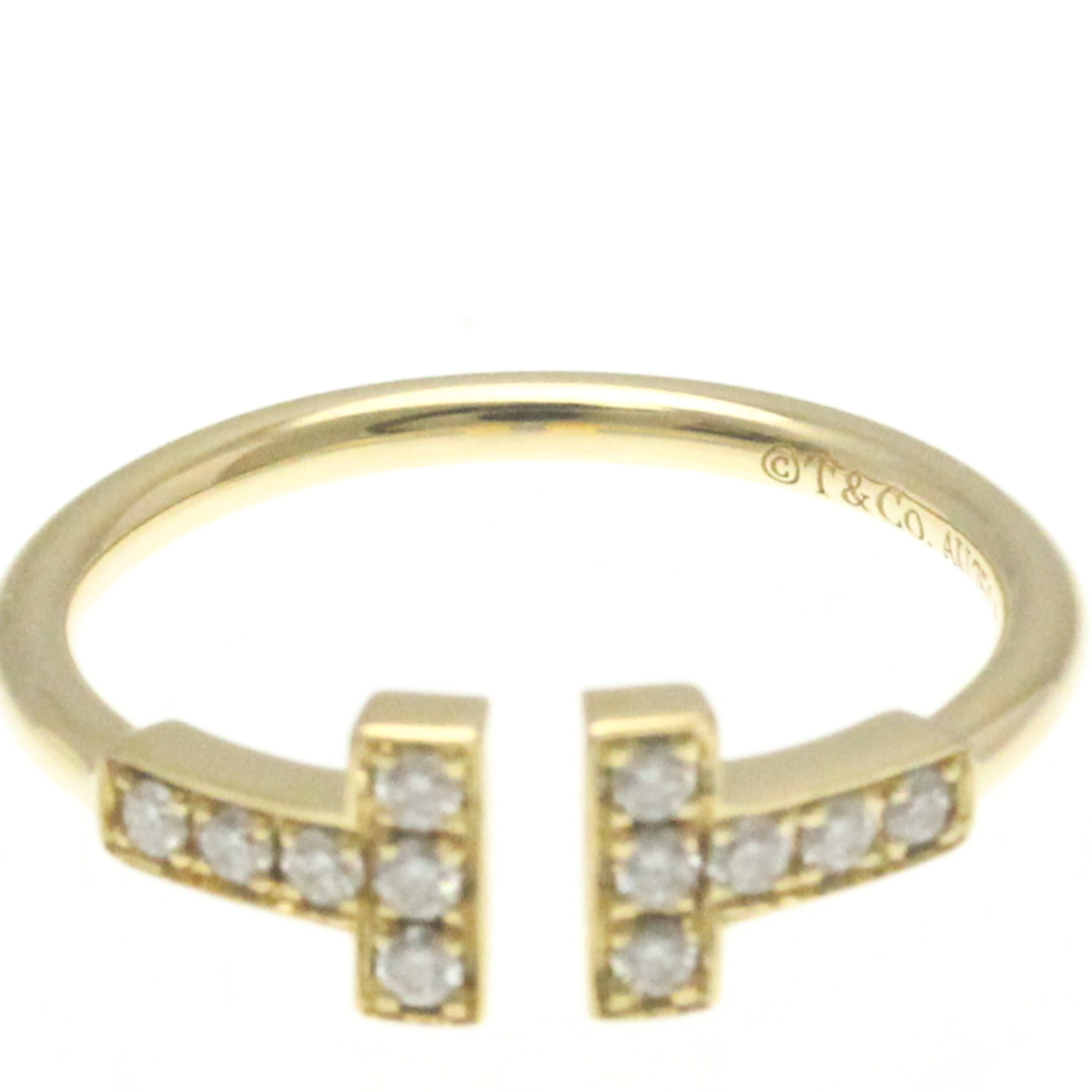 Pre-Owned Tiffany T Wire Ring Yellow Gold (18K) Fashion Diamond Band Ring Gold (Good)