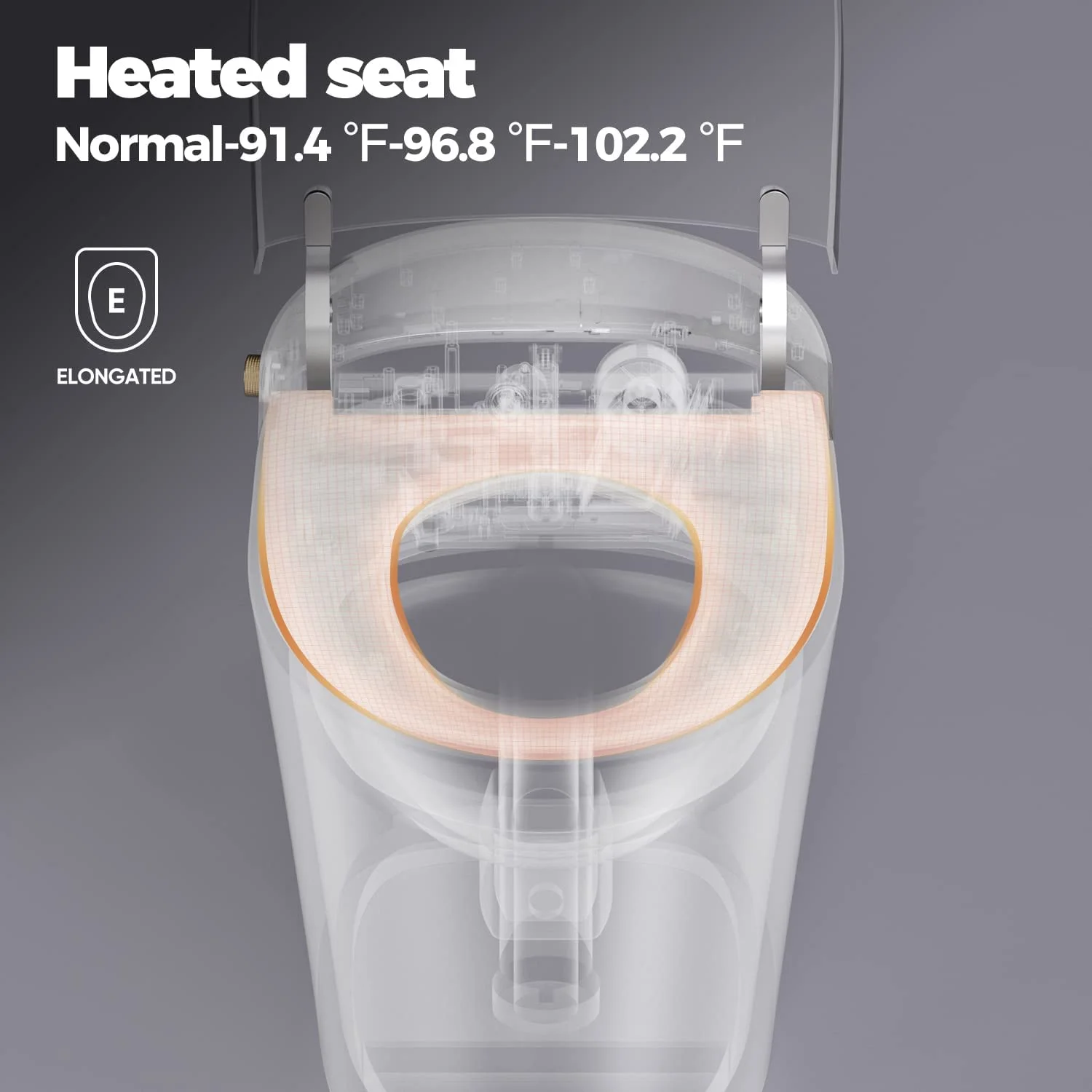 HOROW Smart Toilet, Heated Bidet with Dryer & Warm Water, Heated Seat, Auto Close Toilet Seat, Modern Tankless Toilet with Remote Control, HR-T20Y