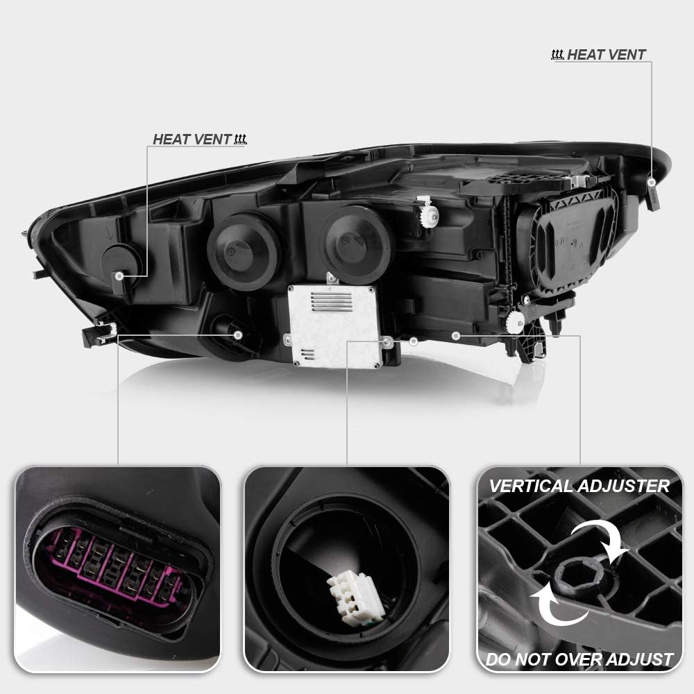 ACANII - For [HID/Xenon w/o AFS Model] 2012-2015 Audi A6 S6 LED DRL Projector Headlight Headlamp Assembly Passenger Side