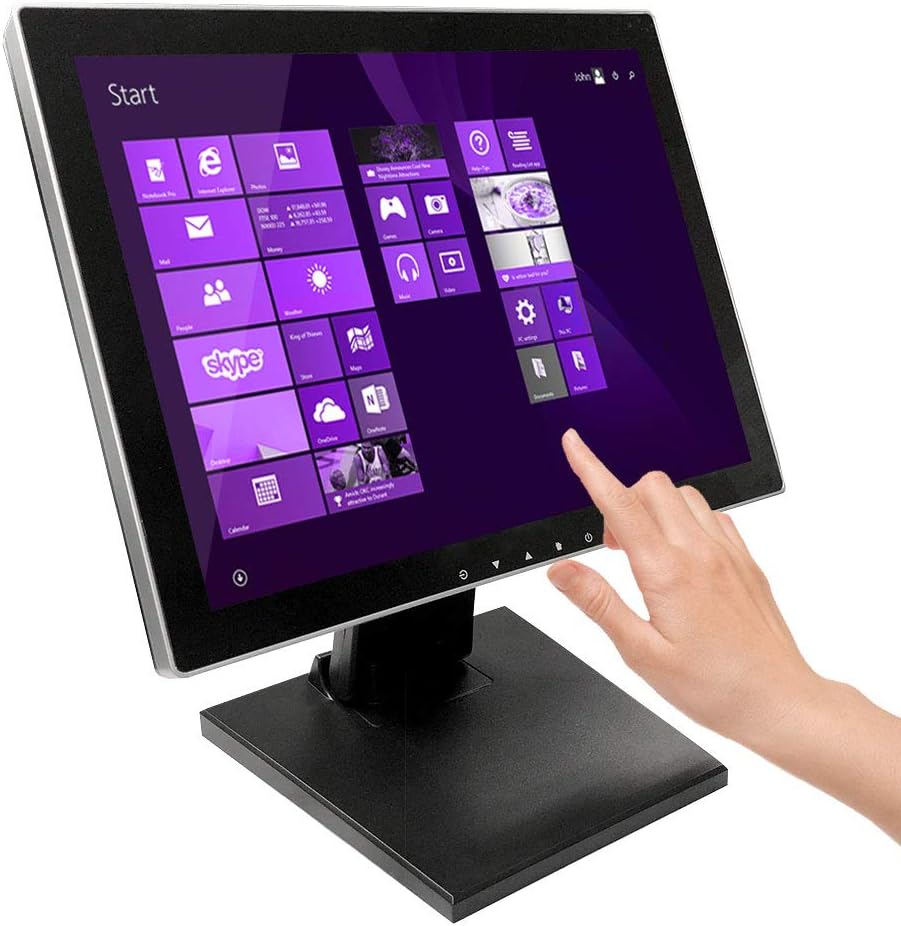 15" Pro Series Capacitive LED Backlit Multi-Touch Monitor, True Flat Seamless Design Touchscreen, Great for Office, POS, Retail, Restaurant, Bar, Gym, Warehouse, NO Driver Required (15 Inch)