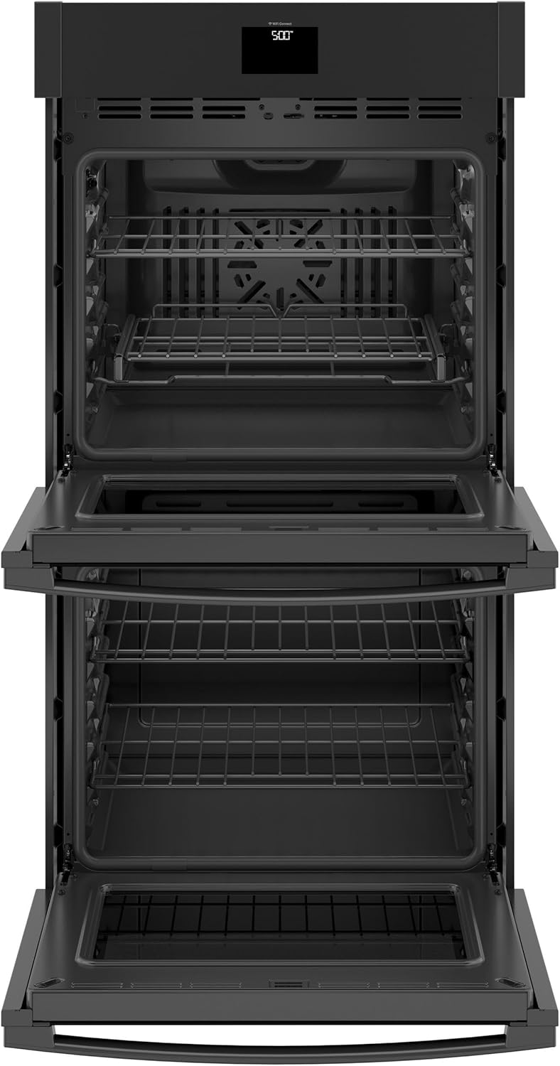 GE JKD5000DNBB 27" Built-in Convection Double Wall Oven with 8.6 cu. ft. Total Capacity WiFi Connect Self-Clean with Steam Clean Option in Black