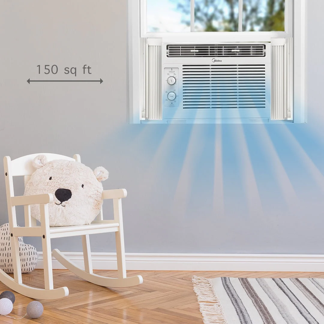 Midea 5,000 BTU 150 Sq ft Mechanical Window Air Conditioner, White, MAW05M1WWT