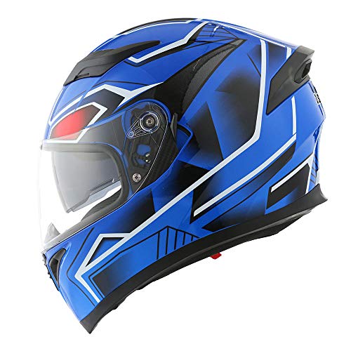 1Storm Motorcycle Full Face Dual Visor Helmet Bundle with Spoiler and Motorcycle Bluetooth Headset: HJK316 Matt Black