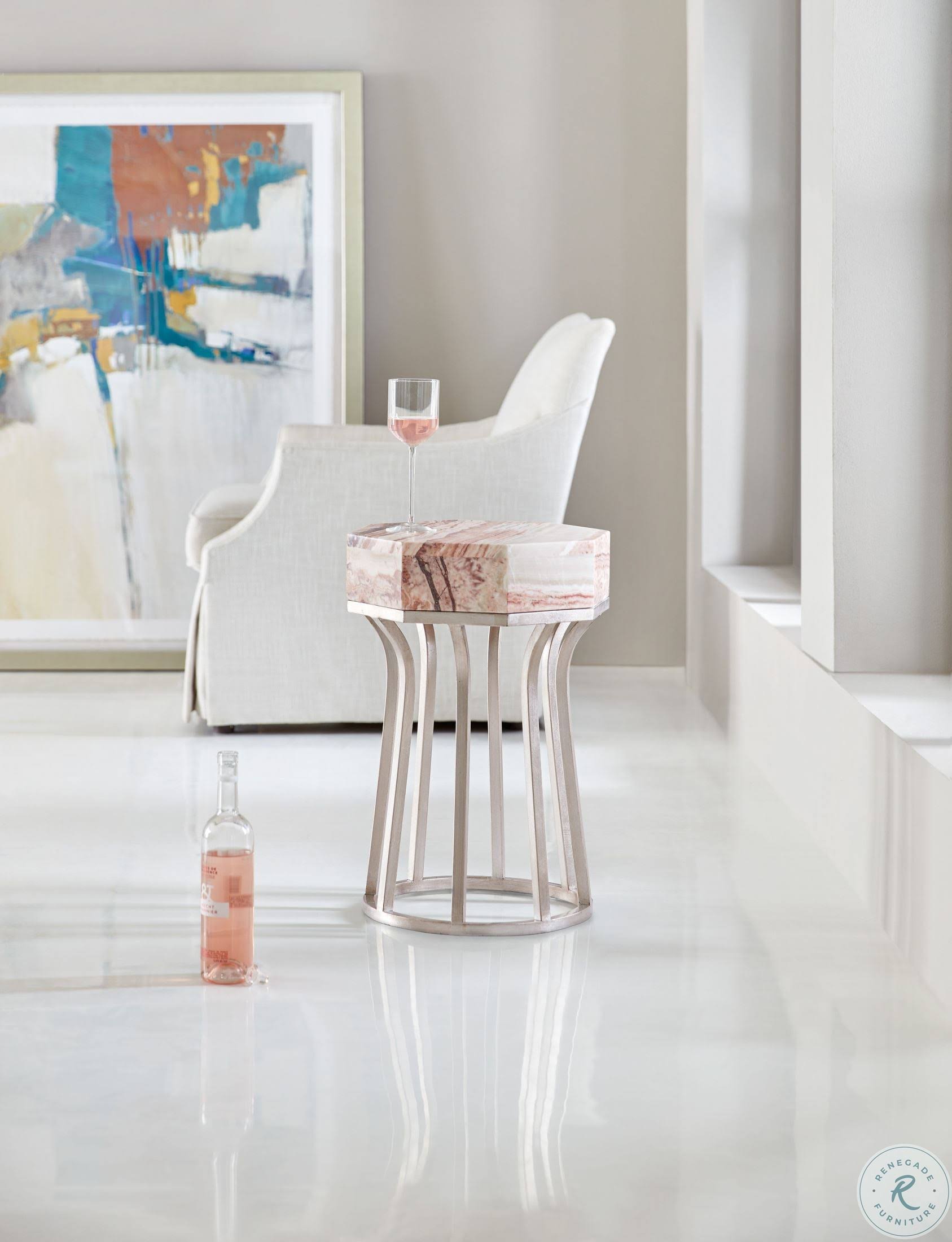 Hooker Furniture Melange Mary End Table, Silver