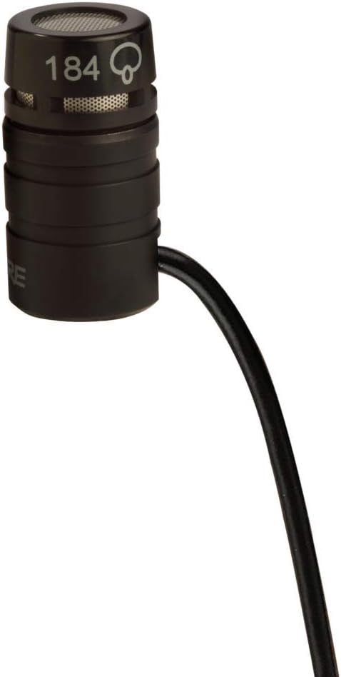 Shure WL185 Cardioid Condenser Lavalier Microphone with TA4F/TQG Connector for use with Shure Wireless Systems,Black