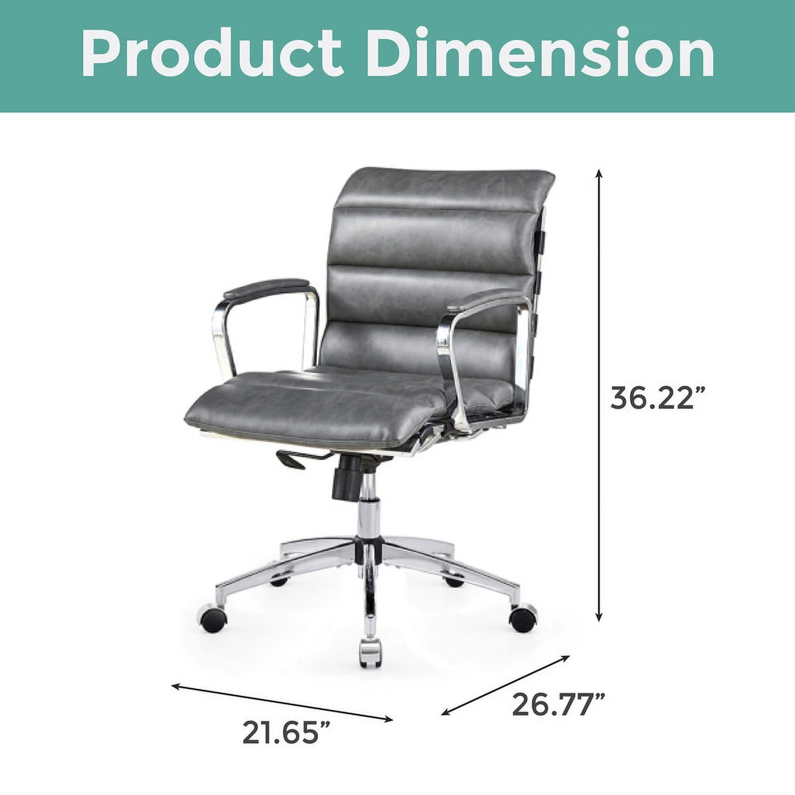 Durable Finish high back Antique Gray Metal office seat chair base