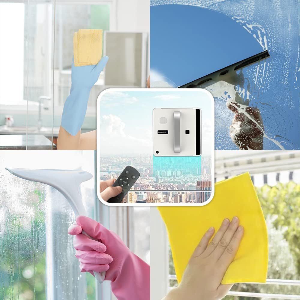 Mamibot W120 Window Cleaning Robot, Automatic Corded Window Washing Robot, Glass Cleaning Robot with iGLASSBOT APP/Remote Control, Wet or Dry Use, Suitable for Indoor/Outdoor/Tile/Bathroom, White