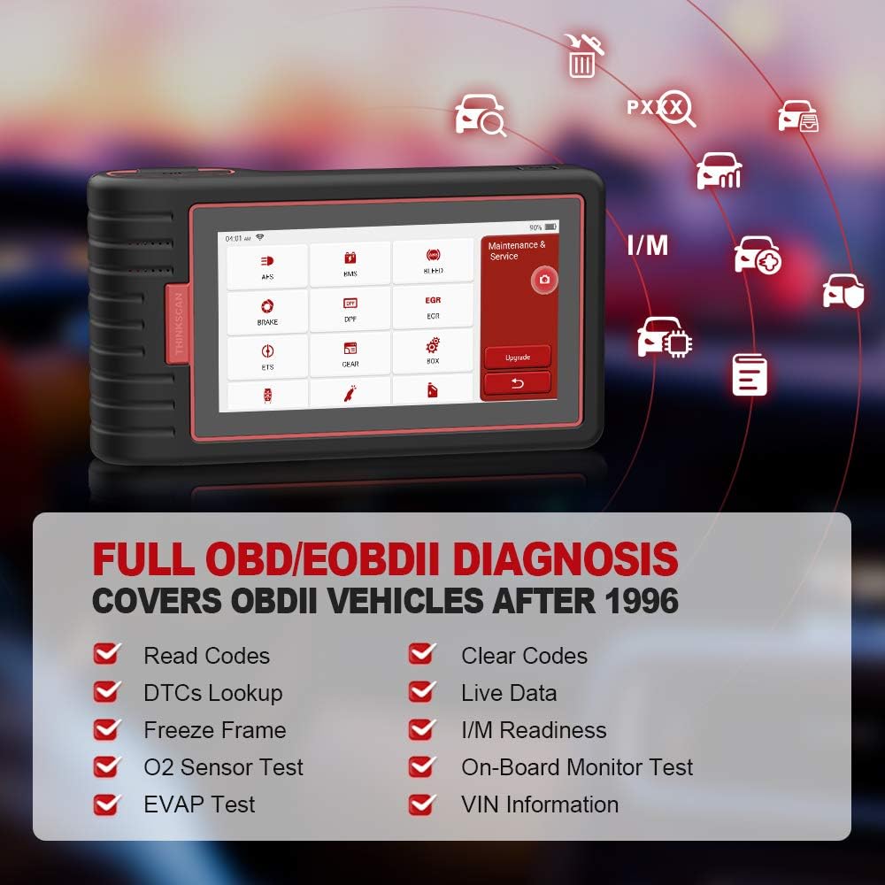 ThinkScan Max OBD2 Scanner, OE-Level Full System Diagnostic Auto Scan Tool with 28 Resets Lifetime Free Update, Oil/TPMS/SRS/ABS/SAS/EPB/Throttle,IMMO/Key Programming, Injector & ECU Coding