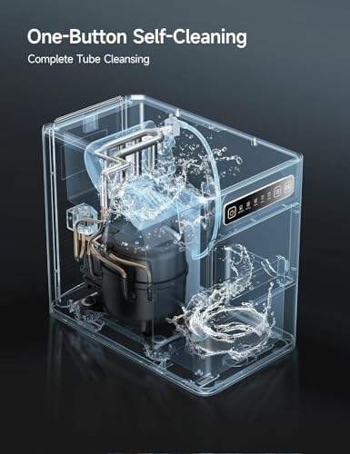 HiCOZY Ice Maker Countertop,Ice in 6 Mins, 24 lbs/Day, Portable & Compact Gift with Self-Cleaning,for Apartment/Under Cabinet/Kitchen/Office/Camping/RV/Home Bar