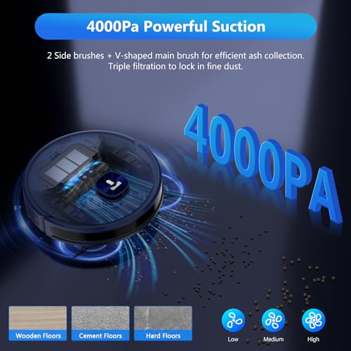 Tikom L9000 Robot Vacuum and Mop Combo, LiDAR Navigation, 4000Pa Robotic Vacuum Cleaner, Up to 150Mins, Smart Mapping, 14 No-go Zones, Good for Pet Hair, Carpet, Hard Floor
