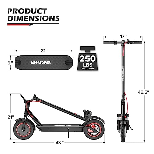 MoNiBloom E-Scooter Electric Kick Scooter w/LED Display and Bluetooth APP, Portable Folding Commuting Scooter for Adults & Teens