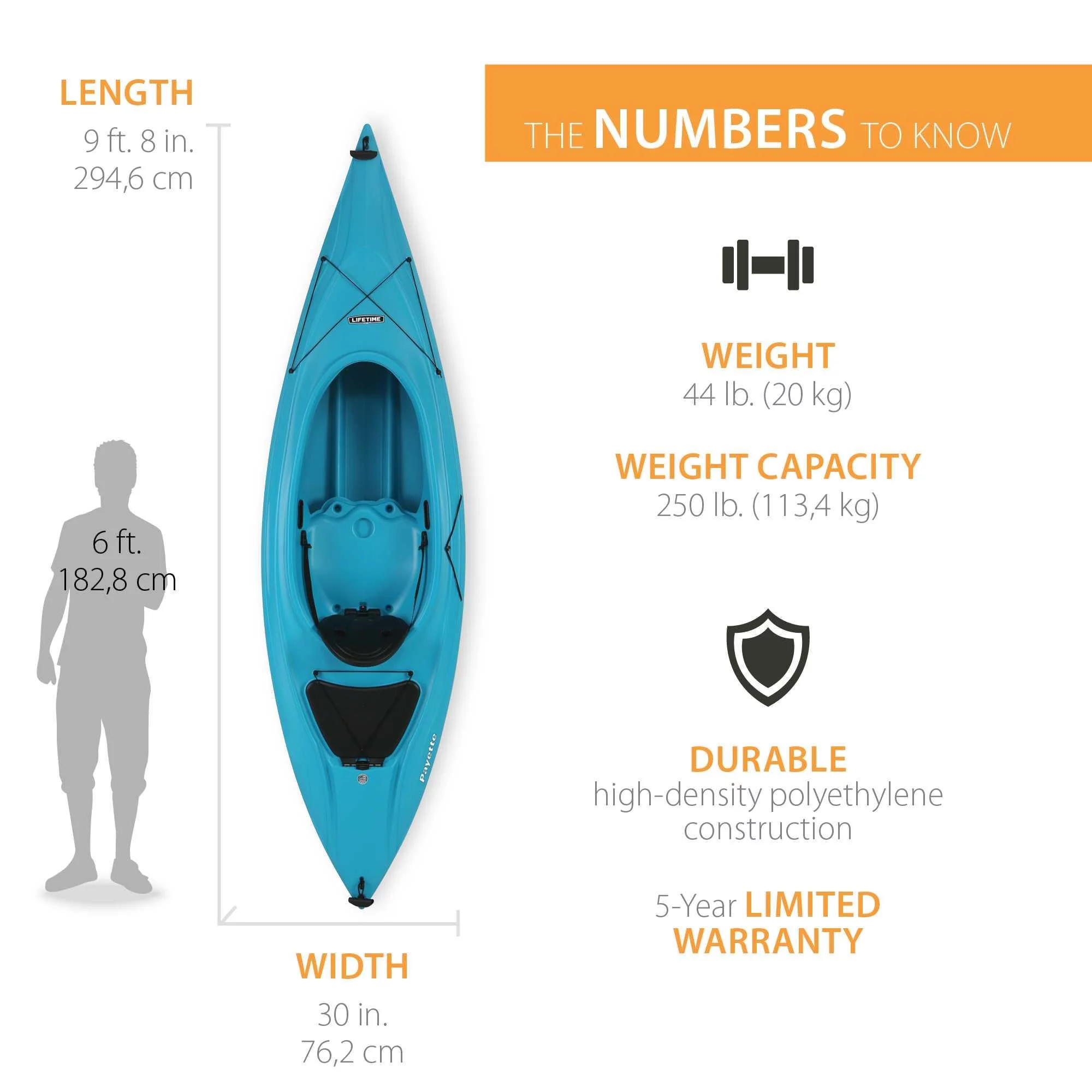 Lifetime Payette 98 Sit-In Kayak - Glacier Blue - 90692
