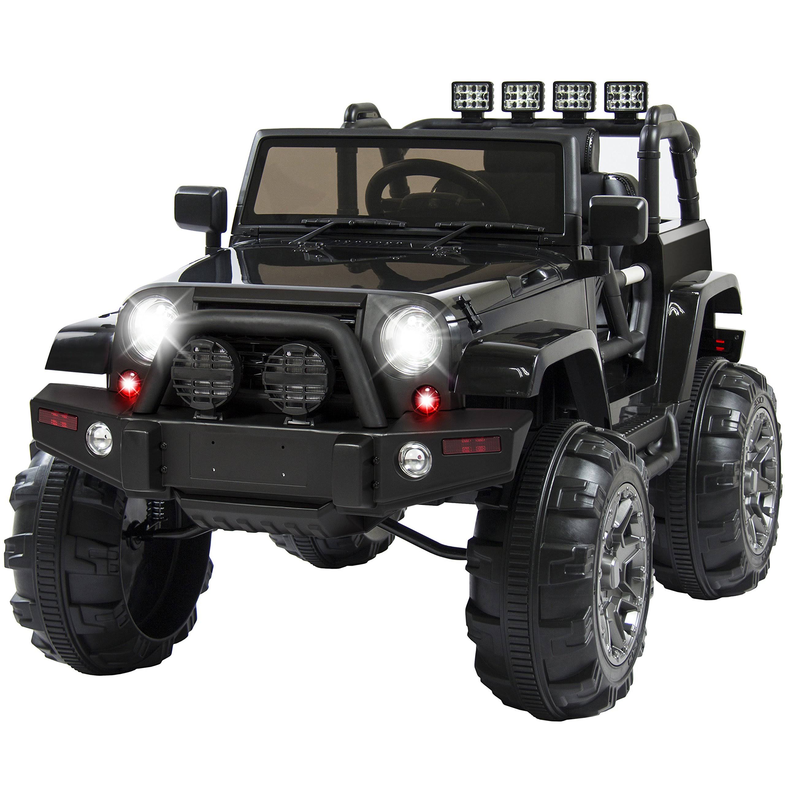 Best Choice Products 12V Ride on Car Truck W Remote Control, 3 Speeds, Spring Suspension, LED Light Black