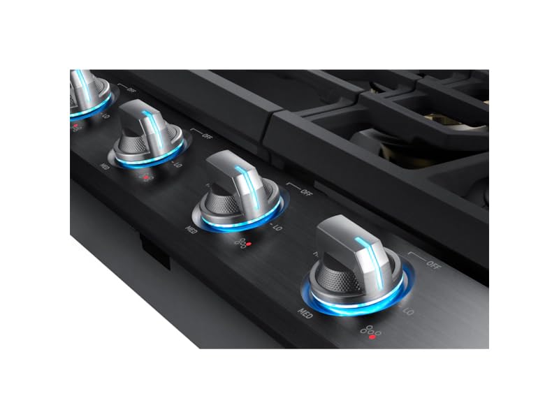 SAMSUNG 30" Built In Smart Gas Cooktop with 22k BTU Dual Power Burner, 5 Burners