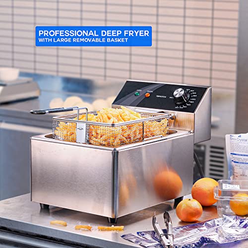 TOPKITCH Electric Deep Fryer Countertop Deep Fryer with Basket