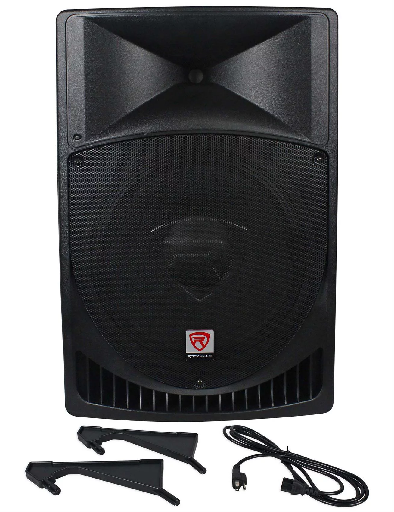 Pair Rockville Power Gig RPG15 15" Powered Active 2000 Watt 2-Way DJ PA Speakers
