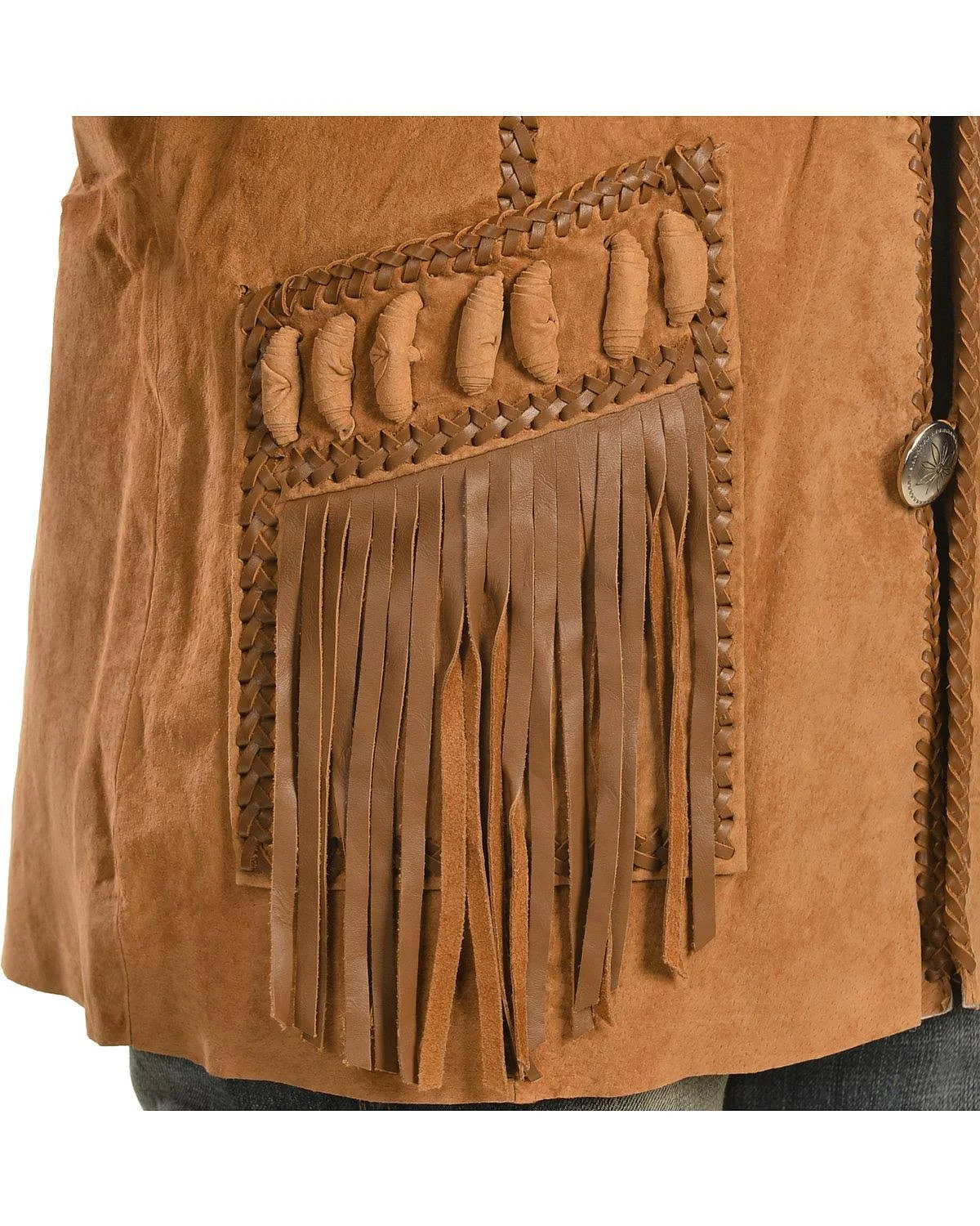 Scully Men&s Western Leather Fringe Coat