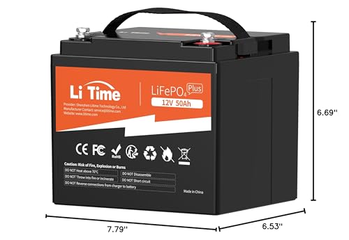 LiTime 12V 100Ah LiFePO4 Battery BCI Group 31 Lithium Battery Built-in 100A BMS, Up to 15000 Deep Cycles, Perfect for RV, Marine, Home Energy Storage
