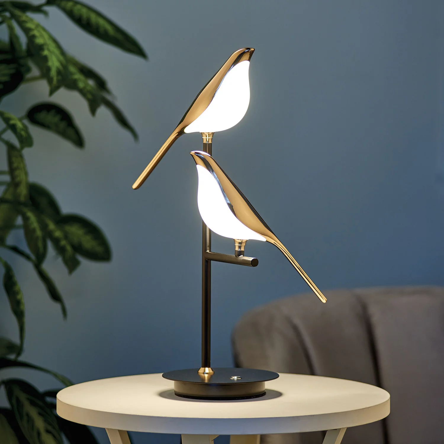 Art & Artifact Gold Bird Lamp, Art Deco Table Lamp, Modern Design Bedside Lamp