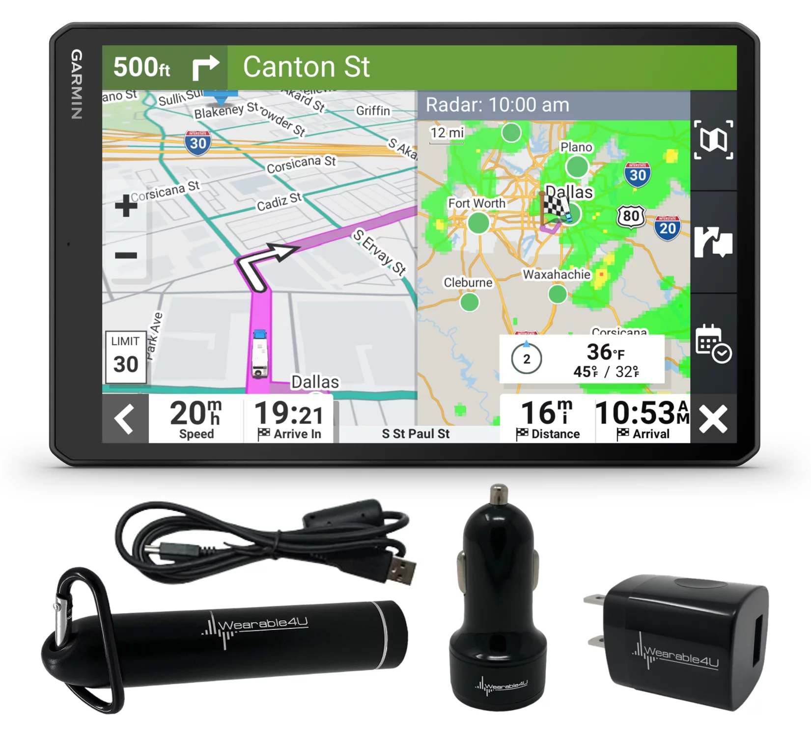 Garmin RV 1095 GPS Navigator Extra-Large 10in Display Unisex Adult and Wearable4U Power Pack Bundle - Curated Treasures Market