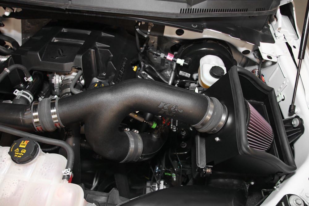 K&N Cold Air Intake Kit: High Performance, Guaranteed to Increase Horsepower: Fits 2015-2019 Ford F150, 2.7L V6,63-2593