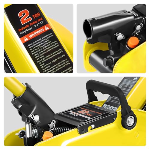 DNA MOTORING Floor Jack 3 Ton (6000 lbs) Capacity, Fast Lift Service Jack Low Profile Steel Heavy Duty Hydraulic Car Jack, Lifting Range 3"-20", Black, TOOLS-00475-BK