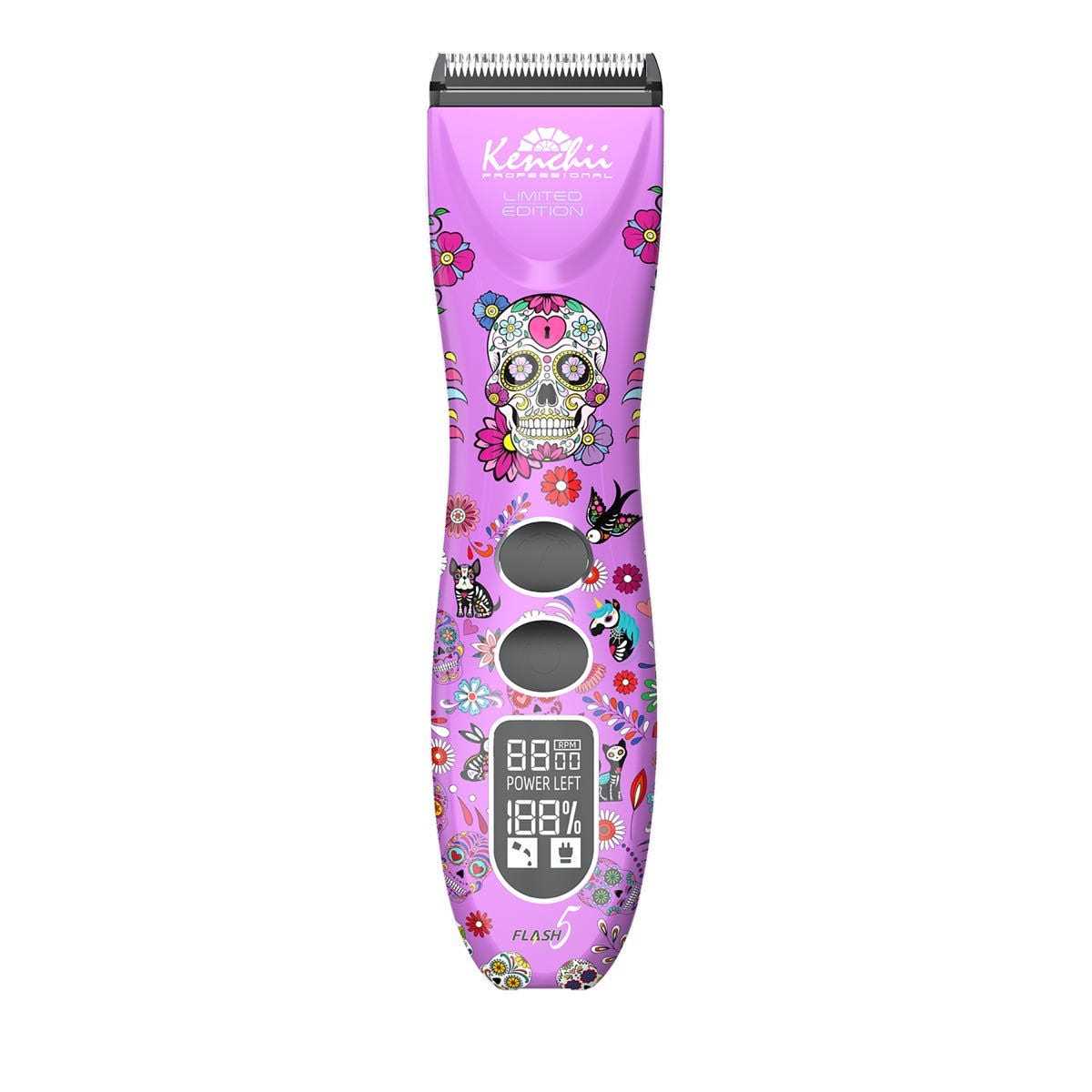 Kenchii Flash5 5-in-1 Digital Cordless Clipper Purple/Skull - Pet Supplies online store