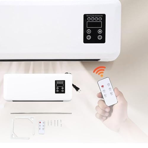 Mini Split AC/Heating System, Split AC Unit, Mini Wall Mounted Air Curtain Fan 2 In 1, Wall Mounted Portable Ductless Air Conditioner Fan With Remote, for Home Apartment Office