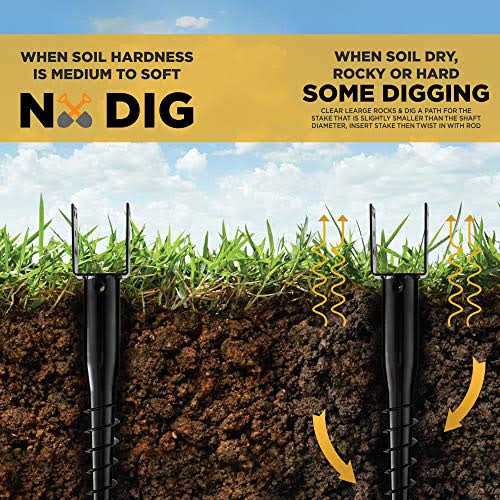 BACAZO Premium No Dig Ground Anchor C DIY Screw in Post Stake C U-Model 27 inch - New 748949 - Shop Hardware Tools Online Store