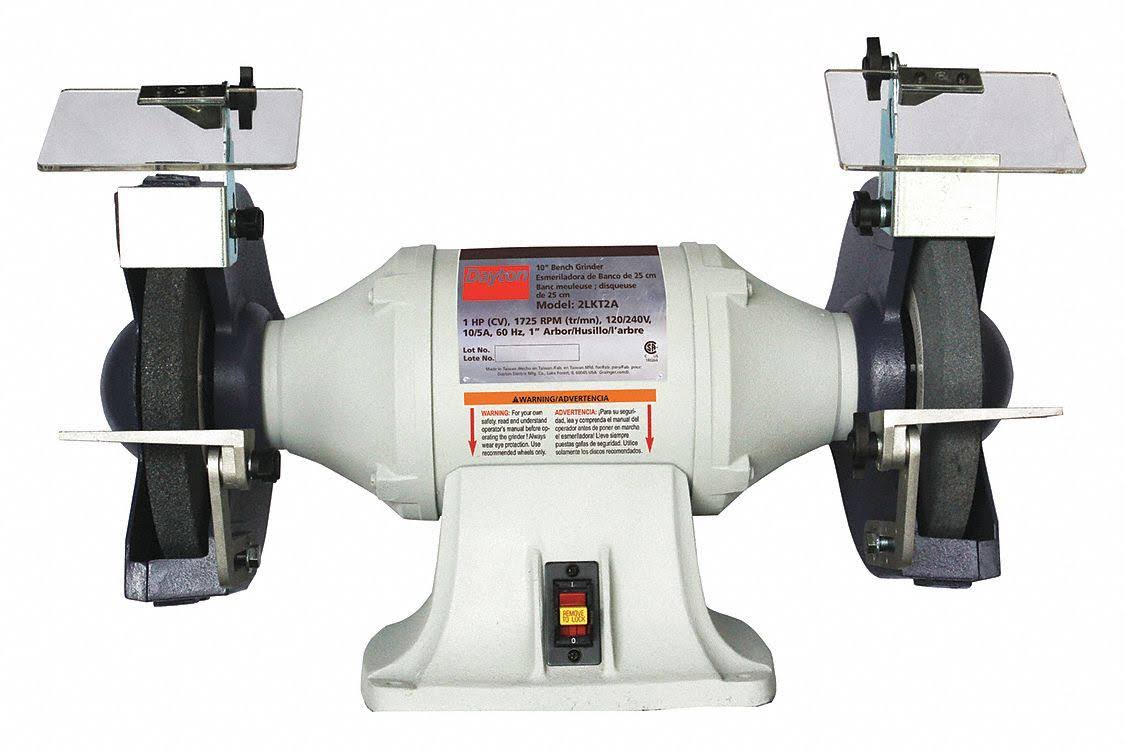 Dayton 2LKT2 Bench Grinder, 10 in, 1 HP, 120V, 10 A