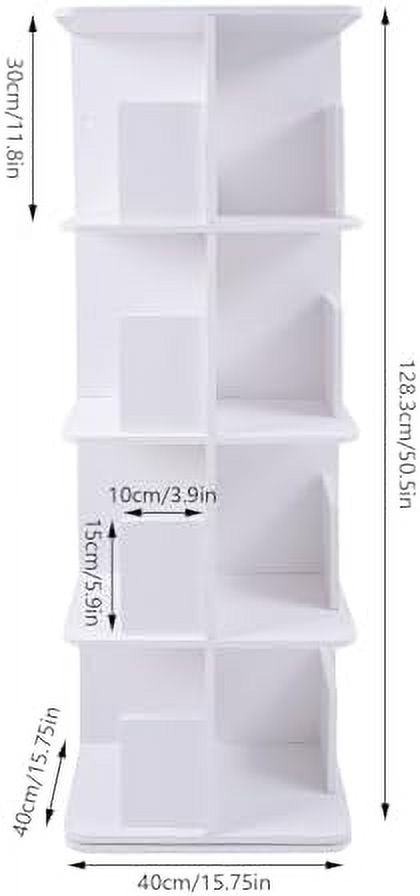 YPDRYGV Bookcase ° Rotating Bookshelf Floor Standing Organizer   Display Rack  Room Study Room Bedroom Home Office ( 3 Tiers) - Curated Treasures Market