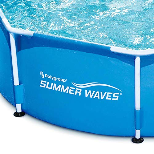 Summer Waves 8ft x 30in Round Frame Above Ground Outdoor Swimming Pool with Pump