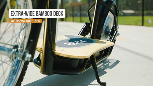EcoSmart Metro Electric Scooter – Padded Seat, Wide Bamboo Deck, 16" Air-Filled Tires, 500w High-Torque Motor, Up to 18 mph, 12-Mile Range, Rear-Wheel Drive