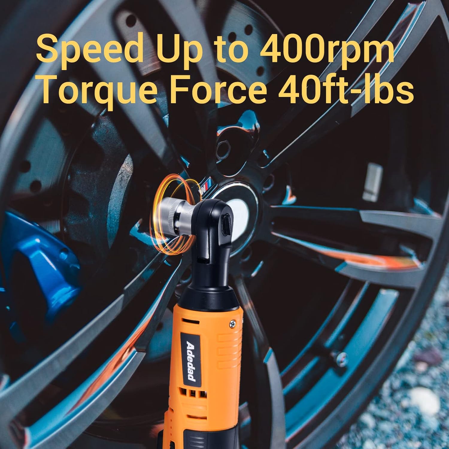 Adedad 12V Cordless Brushless Ratchet Wrench & Drill, 3/8" 40Ft-lbs Torque 400 RPM Ratchet Wrench & 21+1 Metal Drill with 2 Batteries Home Power Tool Set