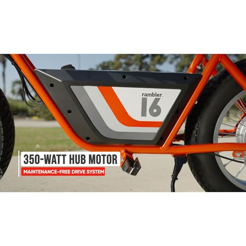 Razor Rambler 16 – 36V Electric Minibike with Retro Style, Up to 15.5 MPH, Up to 11.5 Miles Range & Retrospec Dakota Bicycle/Skateboard Helmet for Adults - Commuter, Bike, Skate, Scooter