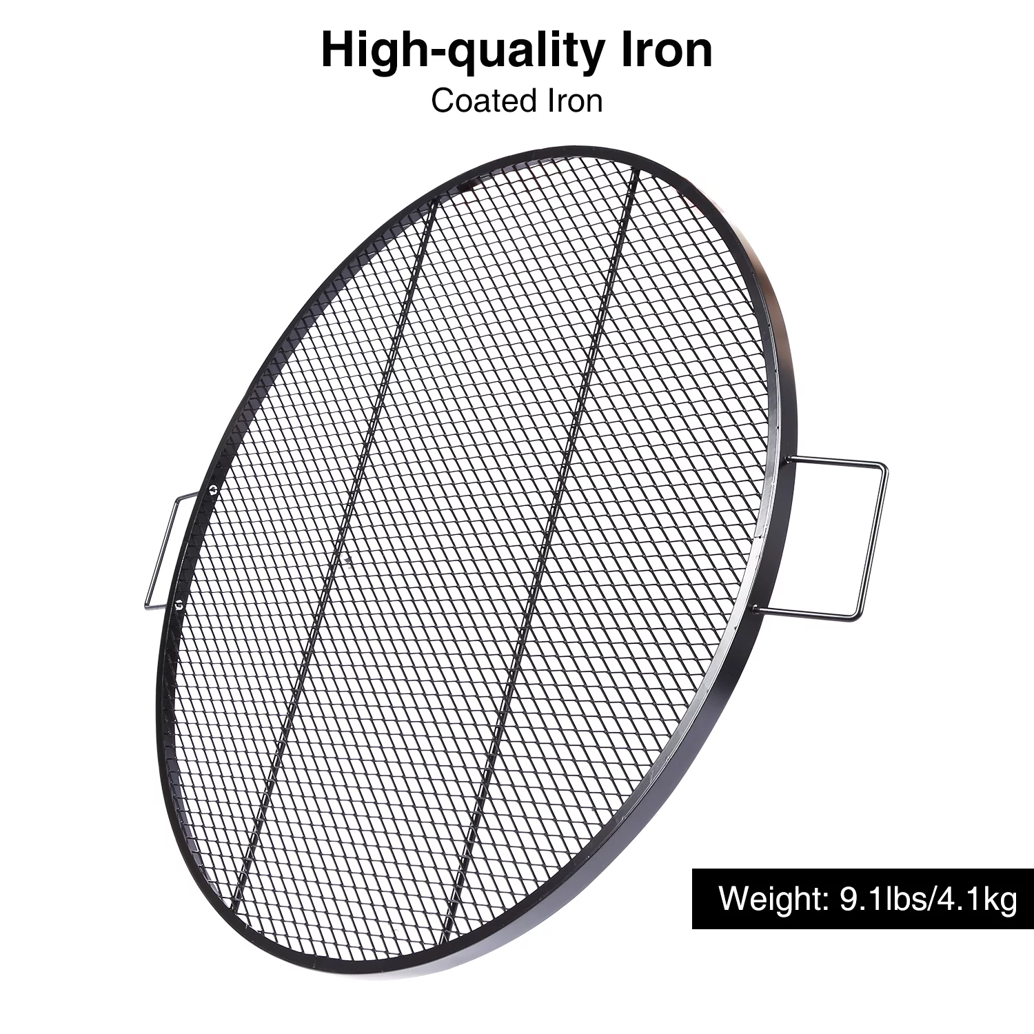 Lineslife Fire Pit Cooking Grill Grates, Heavy-Duty Outdoor Round BBQ X-Marks Grill, Camping Cookware, 36 Inch Black - Curated Treasures Market