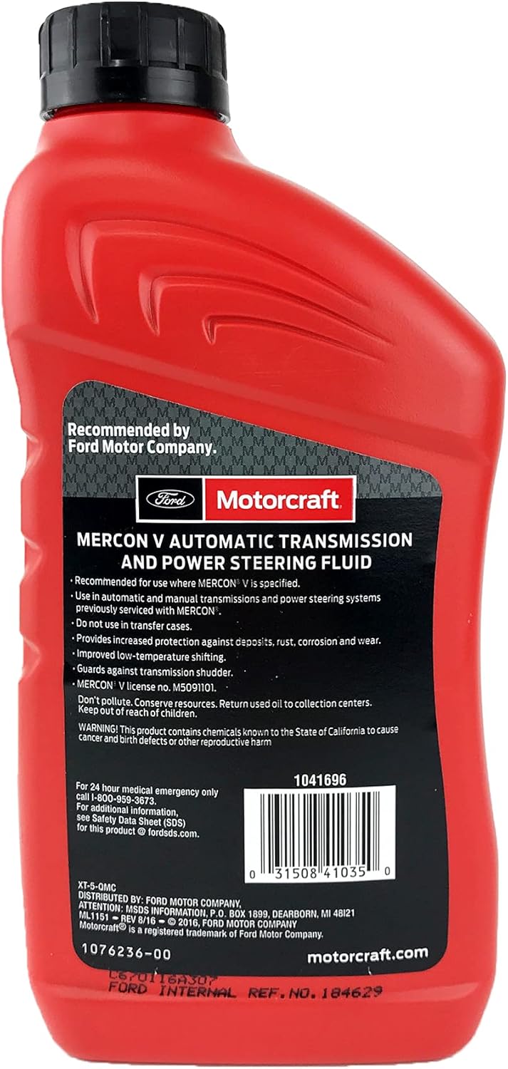 Motorcraft XT5QMC Mercon V Automatic Transmission Fluid - Case of 12 Quarts
