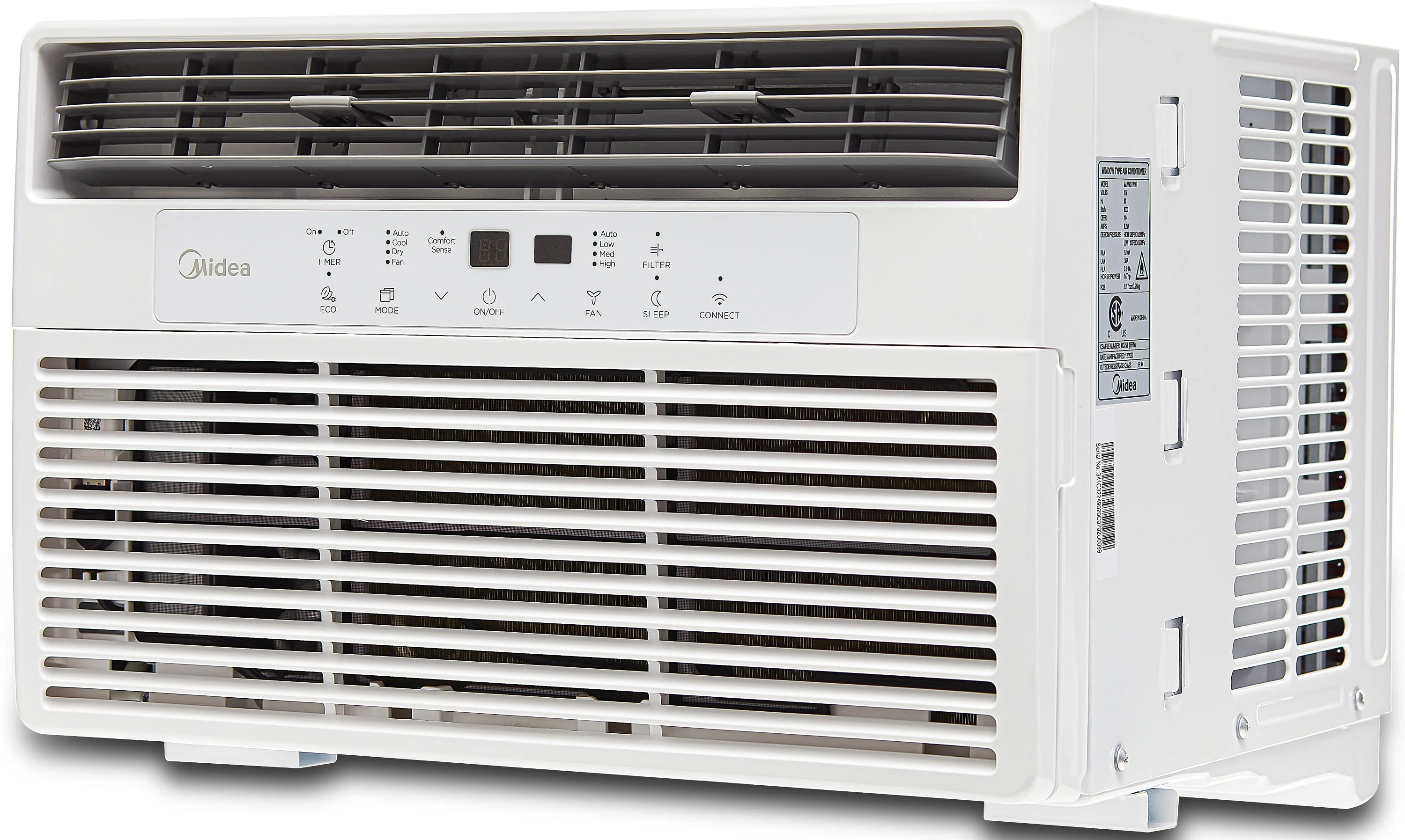 Midea 8,000 BTU 115V Smart Window Air Conditioner with Comfort Sense Remote, Covers up to 350 Sq. ft., White, MAW08S1DWWT